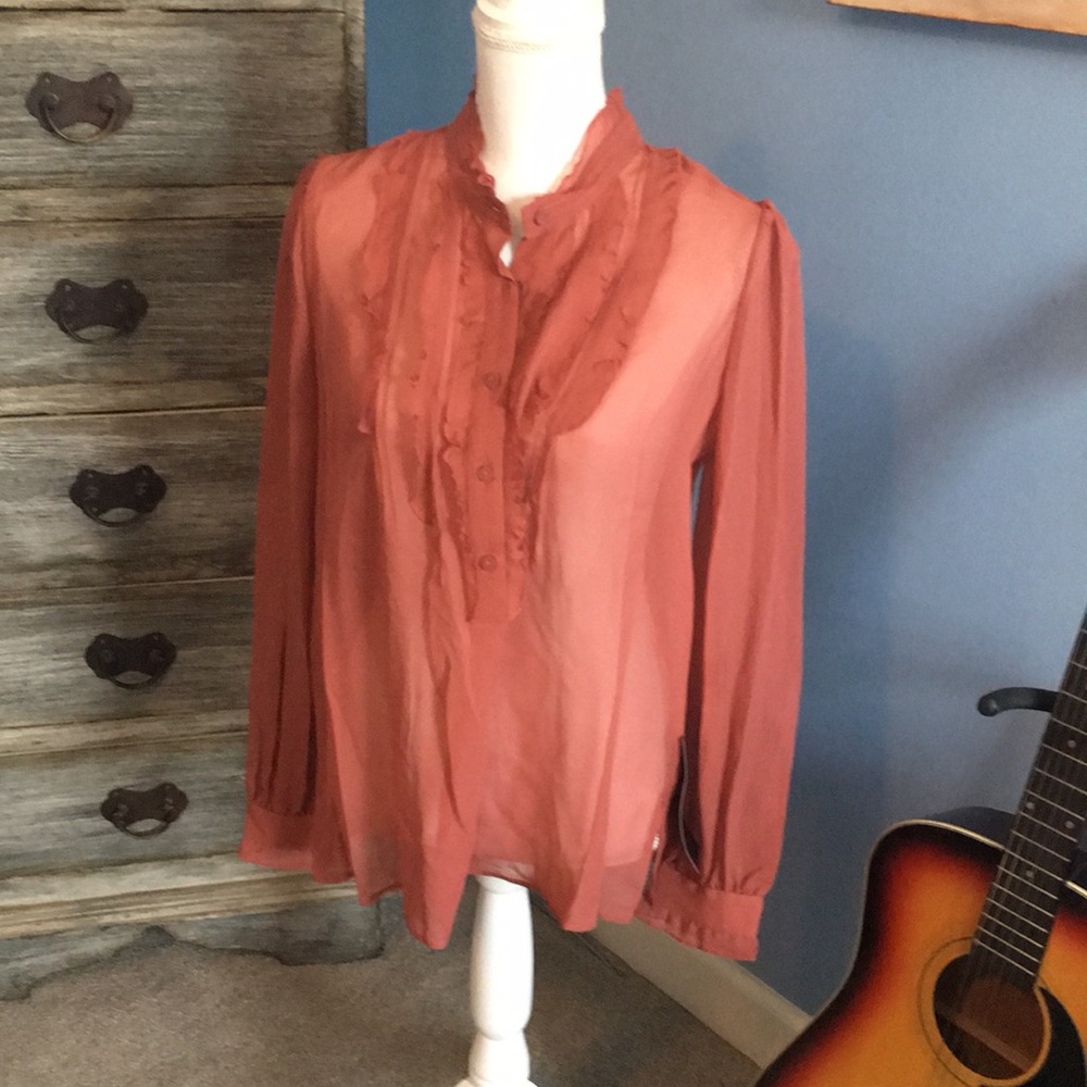 Bcbg Leola Terra-cotta Blouse NWT